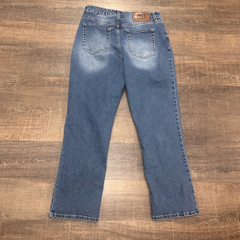 Frye High Rise Medium Blue Denim Straight Leg Jeans 8 - Picture 3 of 5